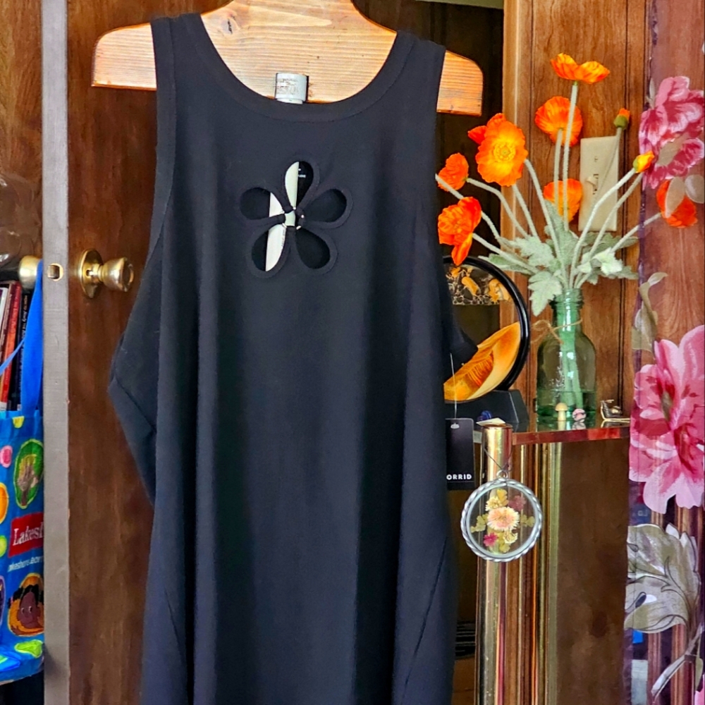Black Tank Top with Cutout Design